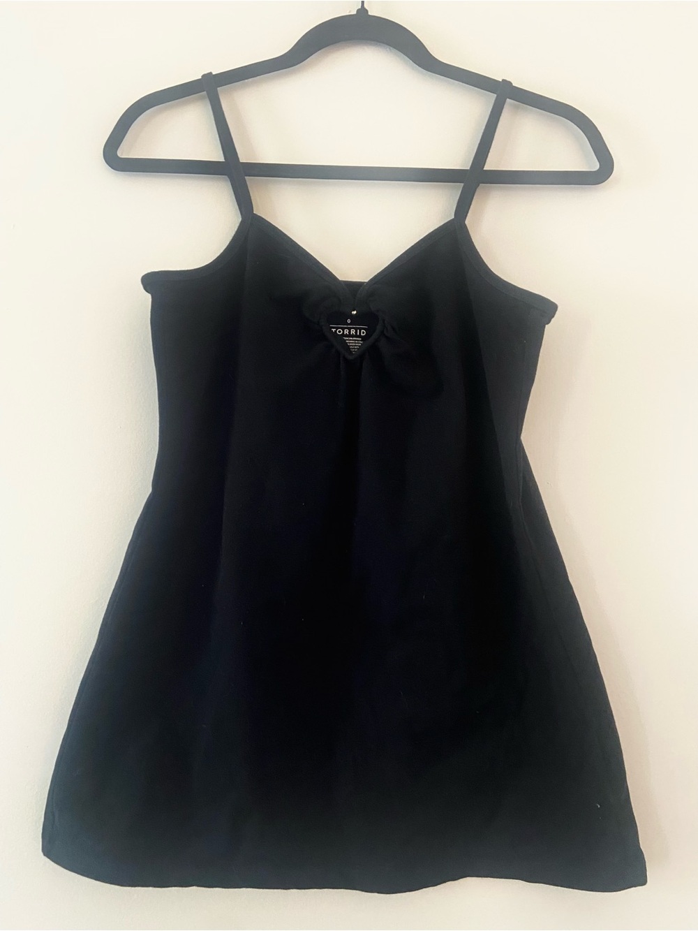 torrid Black Spaghetti Strap Camisole with Heart shaped ring Detail